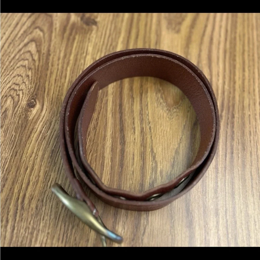 Fossil Vintage Men’s Brown Geniune Leather Belt Large 43” Brass Hardware